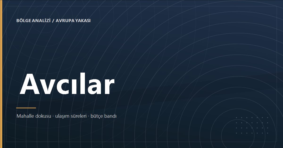 Avcılar bölge analizi kapak görseli