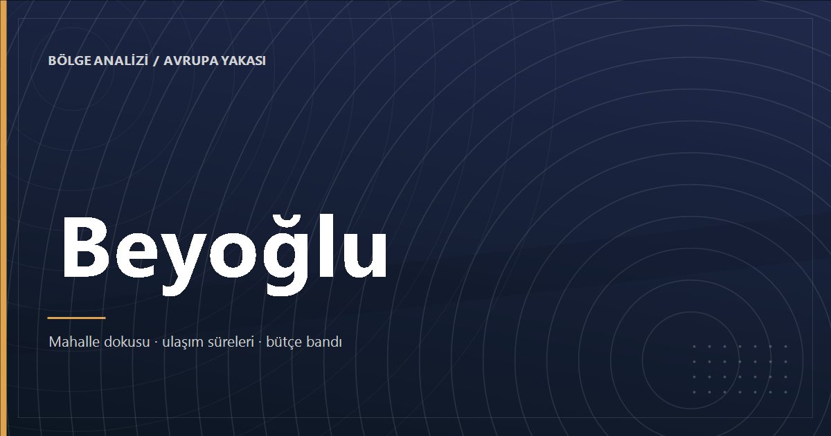 Beyoğlu bölge analizi kapak görseli