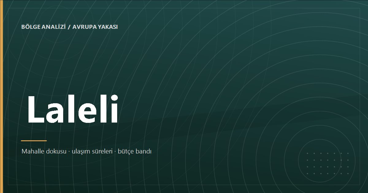 Laleli bölge analizi kapak görseli