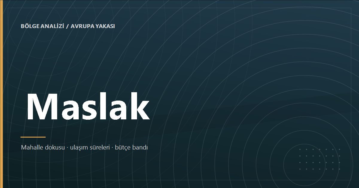 Maslak bölge analizi kapak görseli